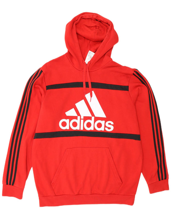 Adidas Mens Graphic Hoodie Jumper XL Algodão Vermelho