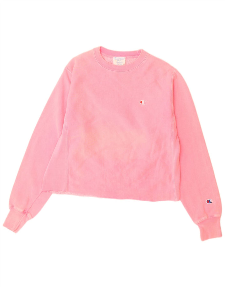 Jumper de moletom feminino Champion Reverse Weave Oversized Reino Unido 10 pequeno rosa