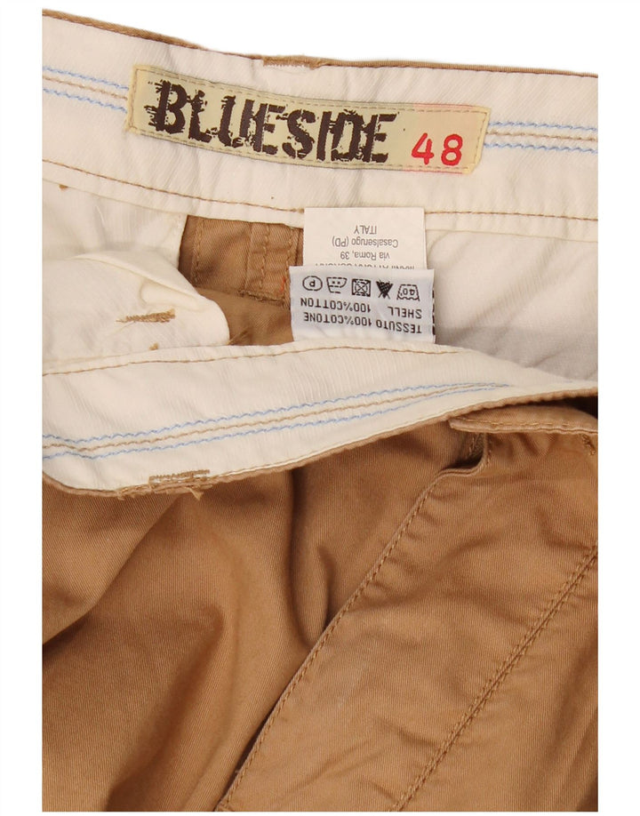 BLUE SIDE Mens Cargo Shorts IT 48 Medium W32  Beige Cotton
