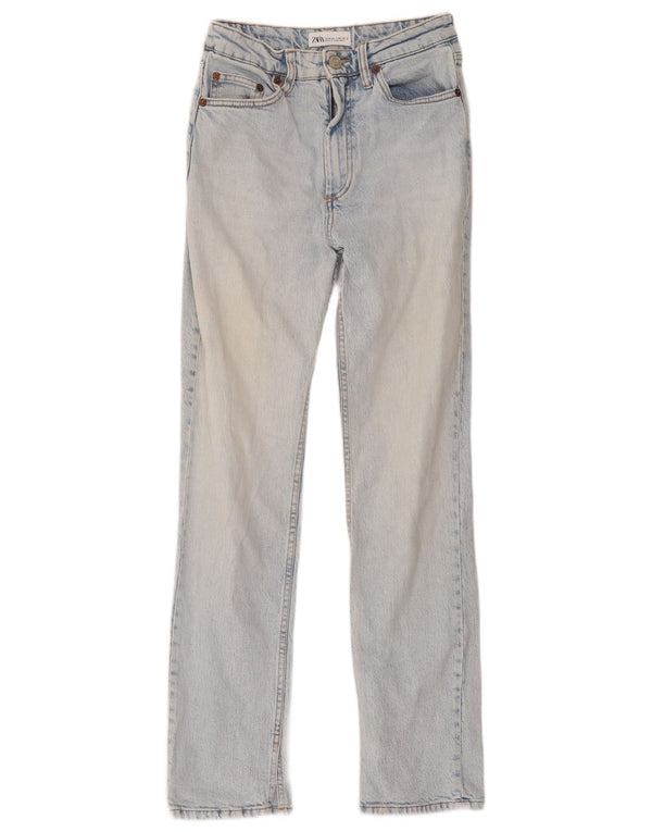 Calça jeans reta feminina Zara EU 36 XS W26 L30 azul