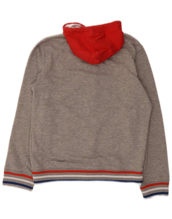 Suéter Gas Boys com capuz e zíper gráfico 13-14 anos cinza algodão colorblock