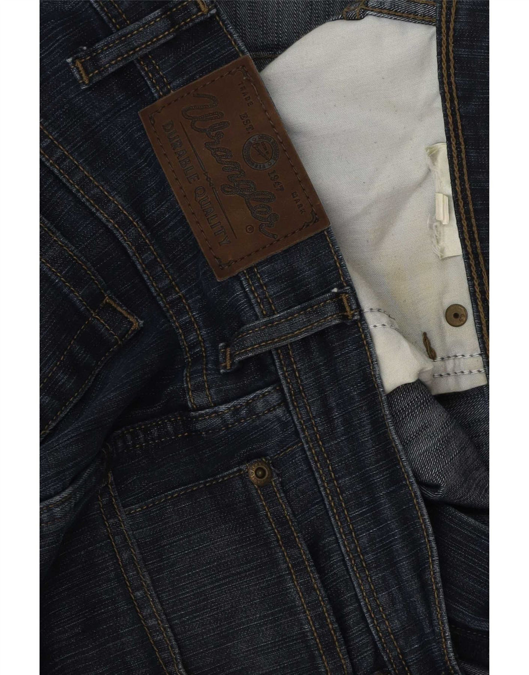 Wrangler Mens Jeans Reta W42 L32 Azul