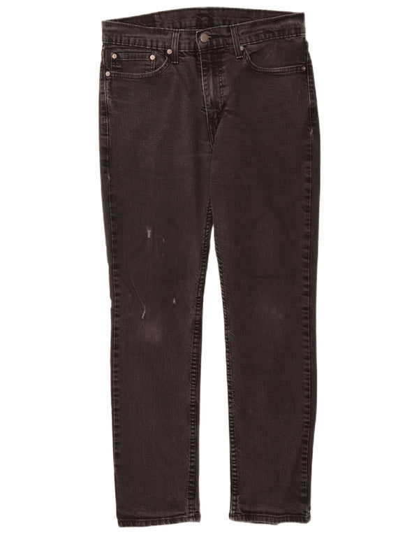 Levi's Masculino 511 Distressed Slim Jeans W34 L32 Algodão Preto