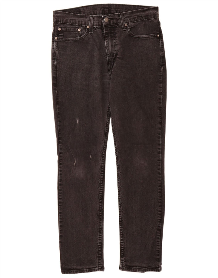 Levi's Masculino 511 Distressed Slim Jeans W34 L32 Algodão Preto