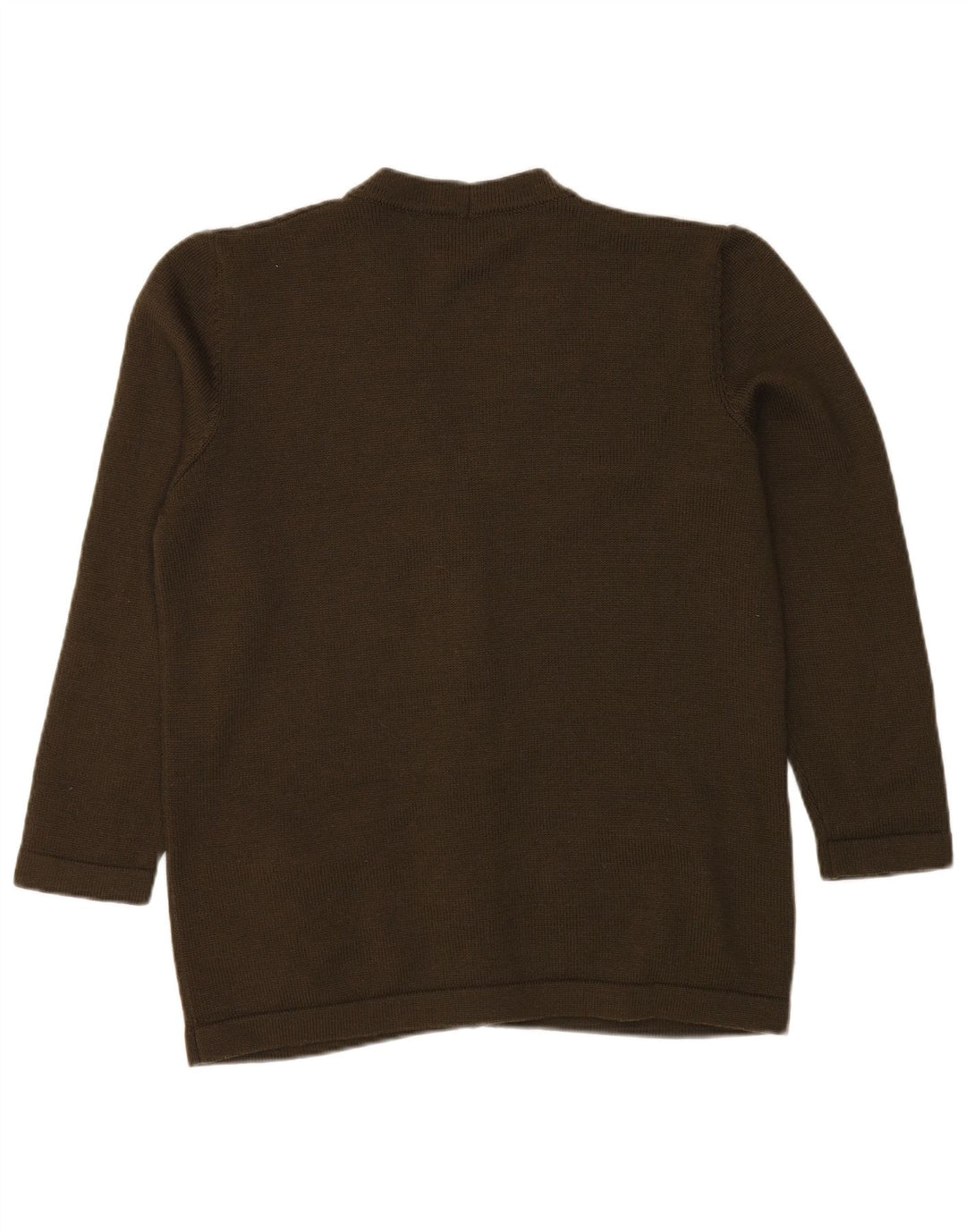 Suéter cardigã feminino LUISA SPAGNOLI Reino Unido 18 XL lã cáqui