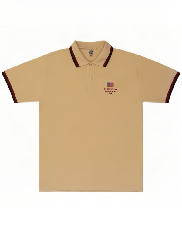 Camisa polo masculina North Sails grande algodão bege
