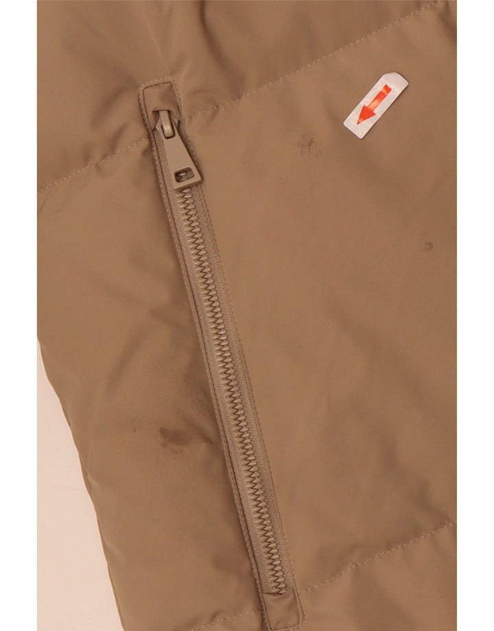 Jaqueta feminina acolchoada com capuz grande Massimo Dutti Reino Unido 6 XS poliéster bege