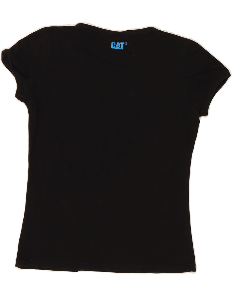 CATERPILLAR Womens Graphic T-Shirt Top UK 6 XS Black Cotton Vintage Caterpillar and Second-Hand Caterpillar from Messina Hembry 