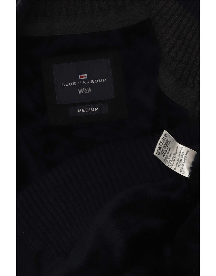Suéter masculino Marks & Spencer Blue Harbor Cardigan médio algodão marinho