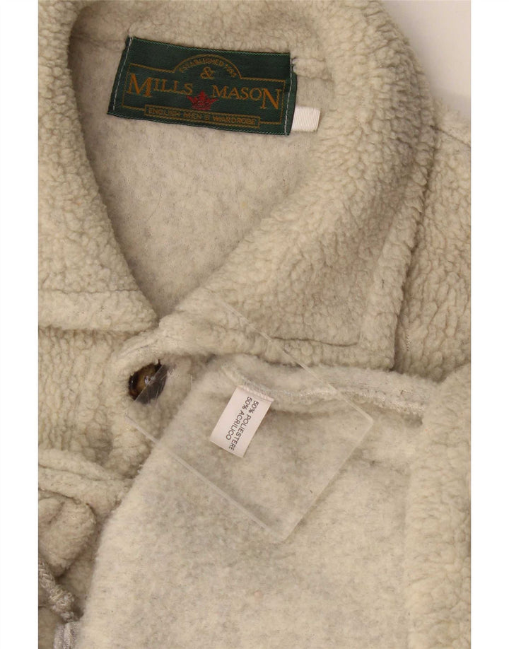 Jaqueta de lã masculina vintage UK 42 XL poliéster Colourblock cinza
