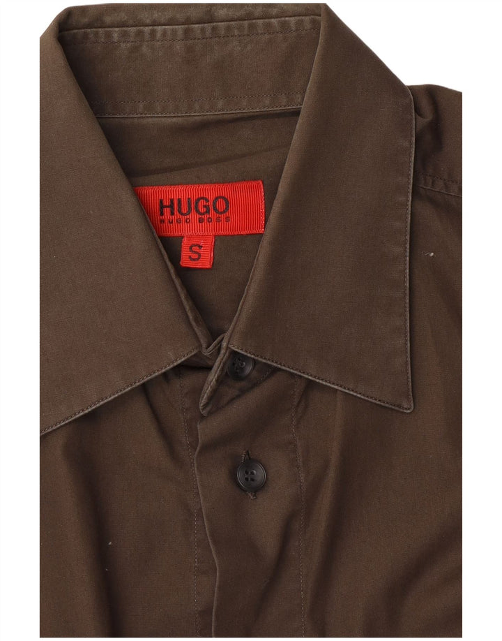 Camisa masculina HUGO BOSS pequena marrom