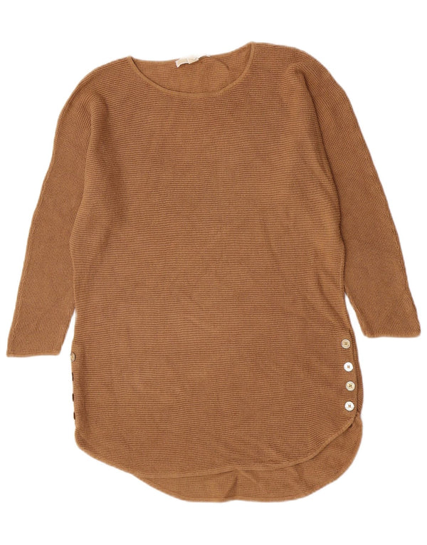 Suéter feminino Michael Kors com gola canoa Reino Unido 14 médio bege