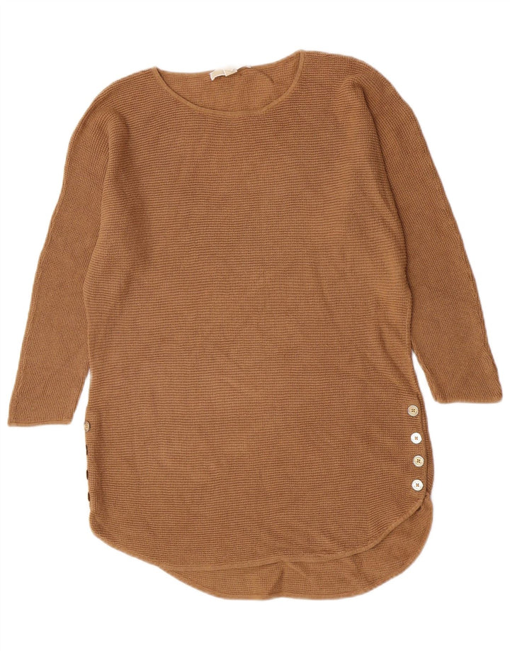 Suéter feminino Michael Kors com gola canoa Reino Unido 14 médio bege