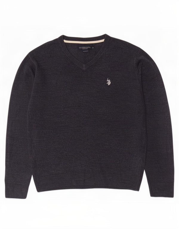 US Polo Assn. Suéter masculino com decote em V XL cinza acrílico