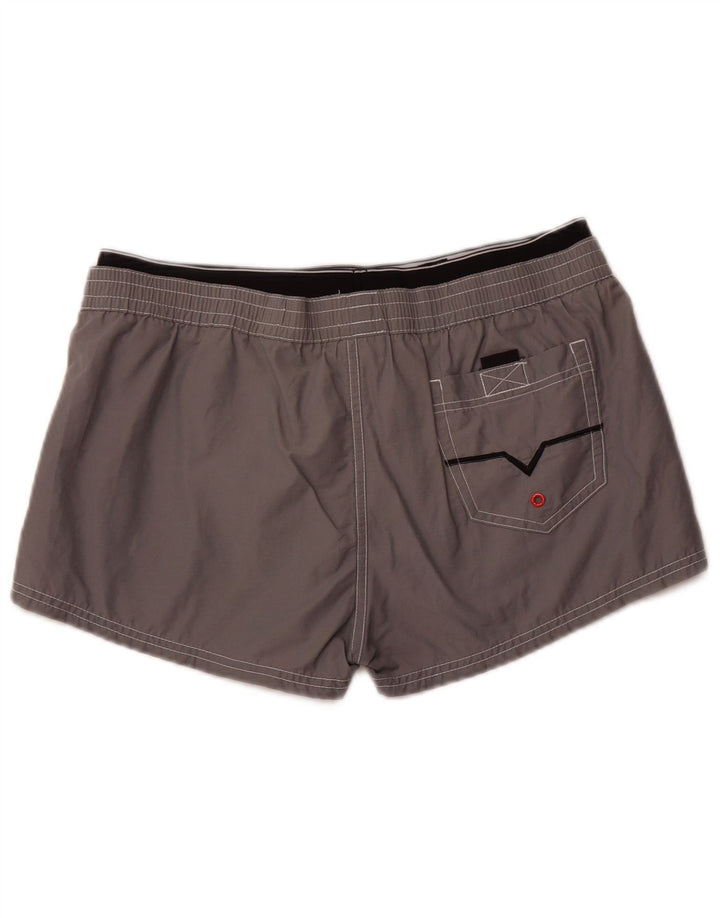 Shorts de natação masculino DIESEL gráfico grande algodão cinza