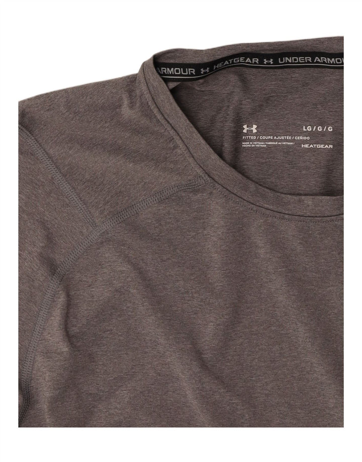 Camiseta masculina Under ARMOUR Heat Gear grande cinza