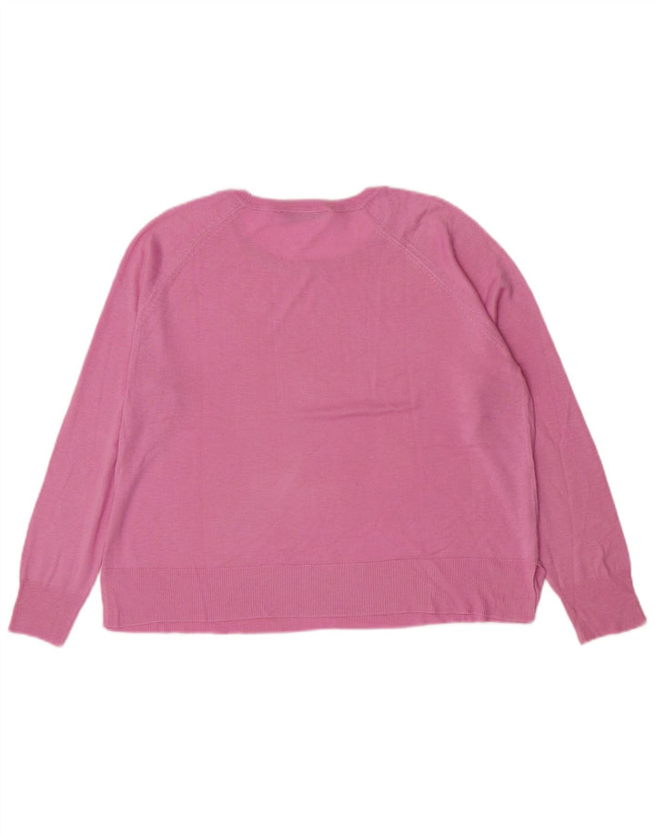 Zara Suéter feminino com gola canoa e gola redonda, Reino Unido 14, rosa médio