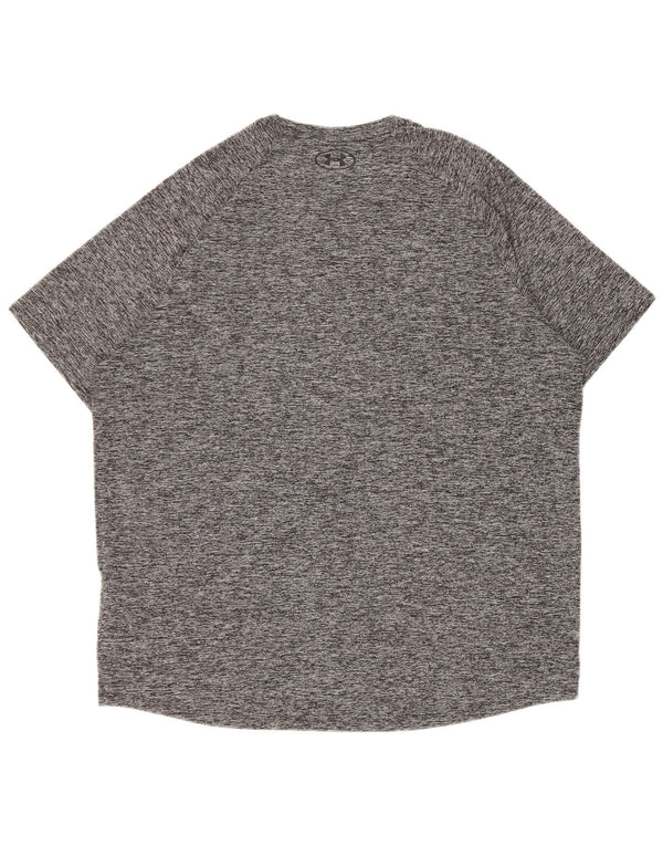 Camiseta masculina Under Armour Heat Gear Top XL cinza manchado de poliéster