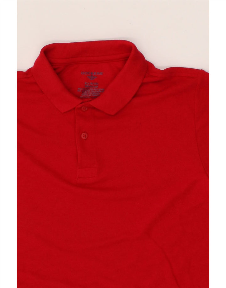 DOCKERS Boys Polo Shirt 15-16 Years XL Red Cotton Vintage Dockers and Second-Hand Dockers from Messina Hembry 
