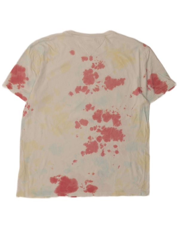 Tommy Hilfiger Camiseta masculina gráfica Top XL Multicolorido Tie Dye Algodão