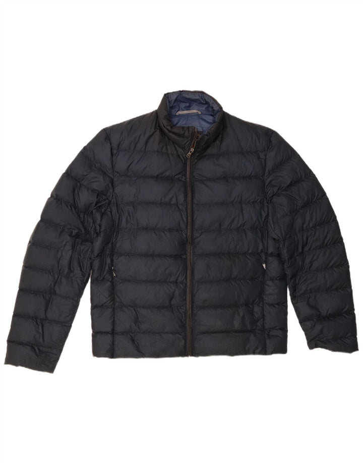 Jaqueta acolchoada masculina Paul & Shark UK 38 poliéster azul marinho médio