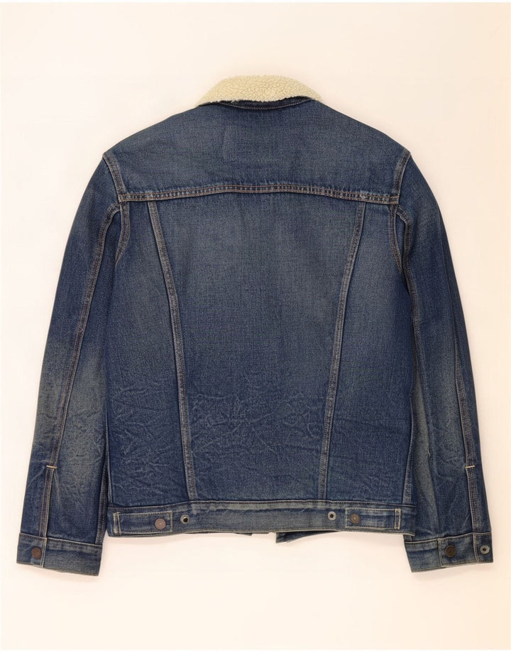 Jaqueta jeans masculina Levi's Sherpa UK 40 grande algodão azul