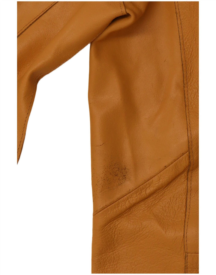 Jaqueta blazer feminina vintage com 2 botões Reino Unido 10 pequena bege