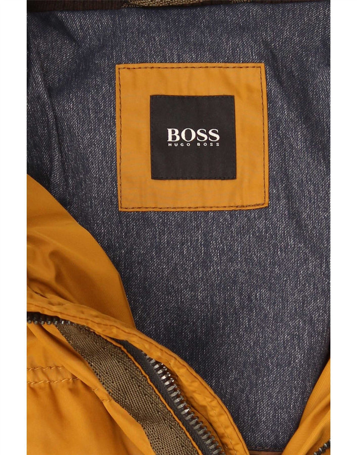 Jaqueta acolchoada com capuz masculino Hugo Boss UK 40 grande amarelo