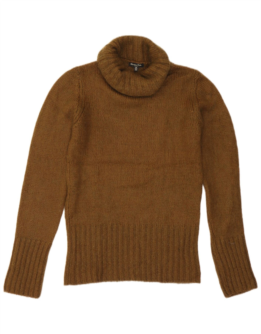Suéter feminino Massimo Dutti com gola redonda Reino Unido 12 acrílico cáqui médio