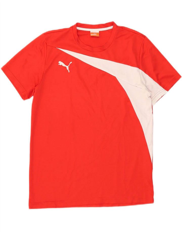 Camiseta masculina Puma Top médio vermelho colorblock poliéster