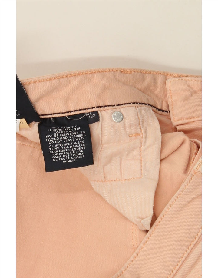 TOMMY HILFIGER Womens Slim Casual Trousers W32 L27 Pink Cotton Vintage Tommy Hilfiger and Second-Hand Tommy Hilfiger from Messina Hembry 