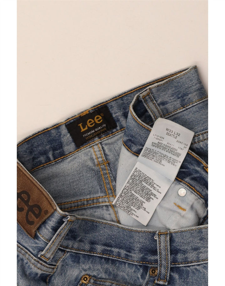 LEE Mens Seattle Straight Jeans W33 L32 Blue Cotton