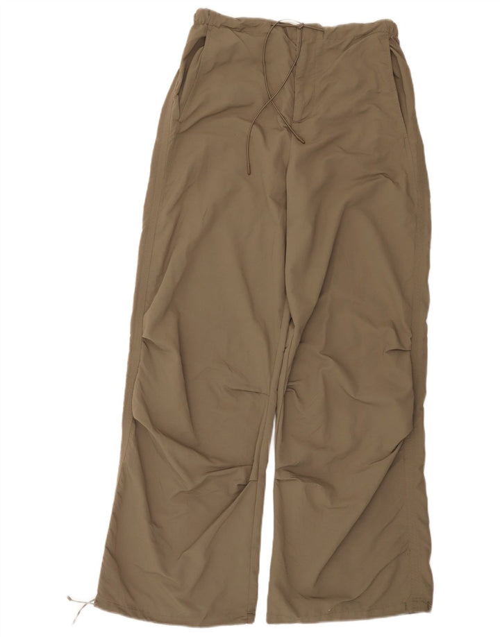 Calça de treino feminina Zara UK 10 pequena poliamida marrom