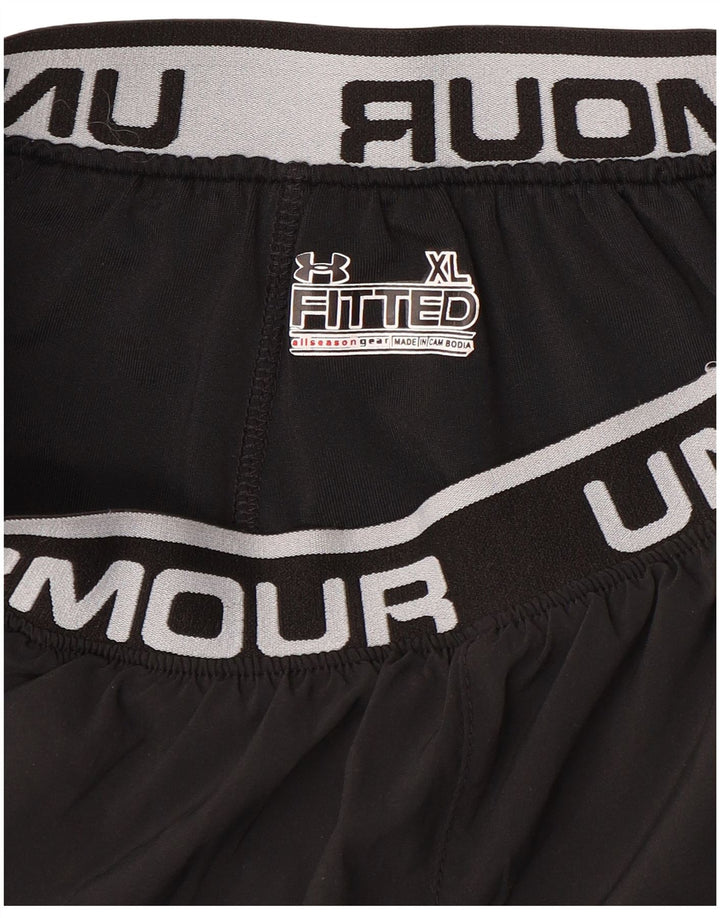 Shorts esportivos gráficos ajustados para meninas UNDER ARMOUR 13-14 anos XL preto