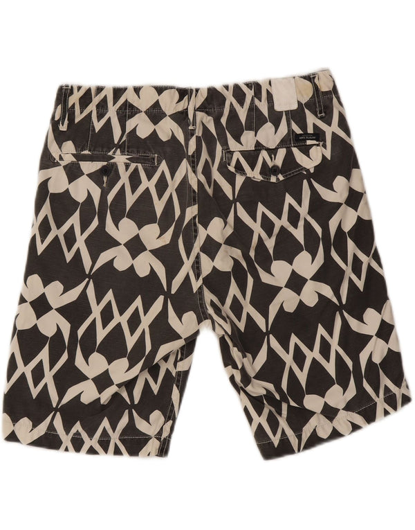 Scotch & Soda Mens Chino Shorts W30 Algodão Geométrico Cinza Médio