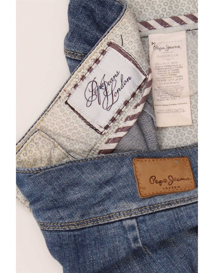 PEPE Jeans Mini saia jeans feminina grande W32 algodão azul