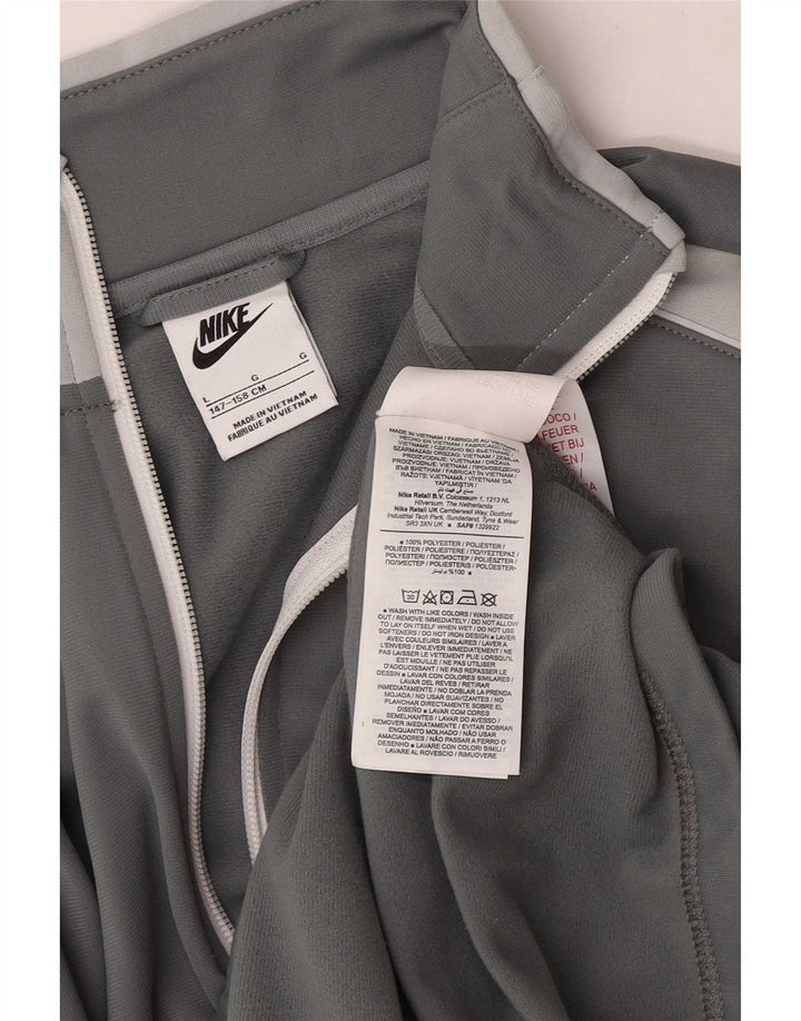 Jaqueta de treino Nike Boys 12-13 anos grande cinza colorblock poliéster