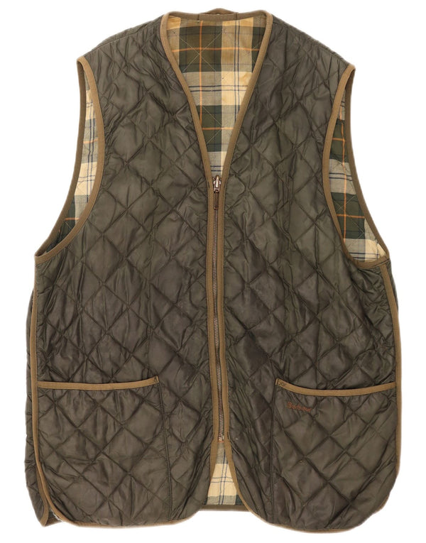 Colete acolchoado masculino Barbour UK 44 grande cáqui