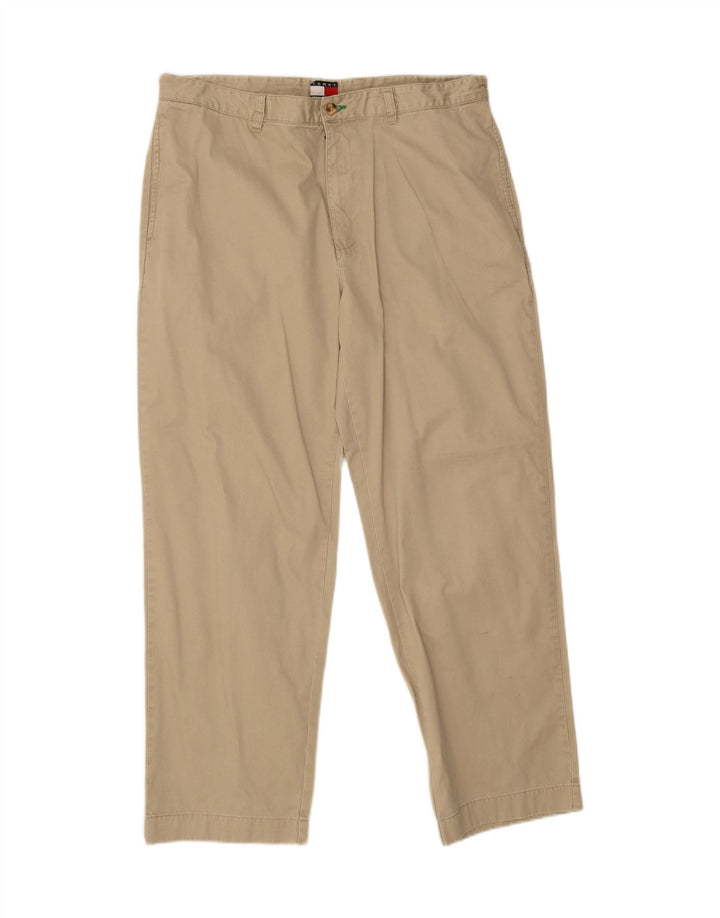 TOMMY HILFIGER Mens Straight Chino Trousers W36 L30 Beige Cotton Vintage Tommy Hilfiger and Second-Hand Tommy Hilfiger from Messina Hembry 