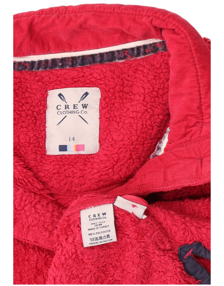 Jumper de lã feminino com gola redonda e gola redonda, grande poliéster rosa UK 14