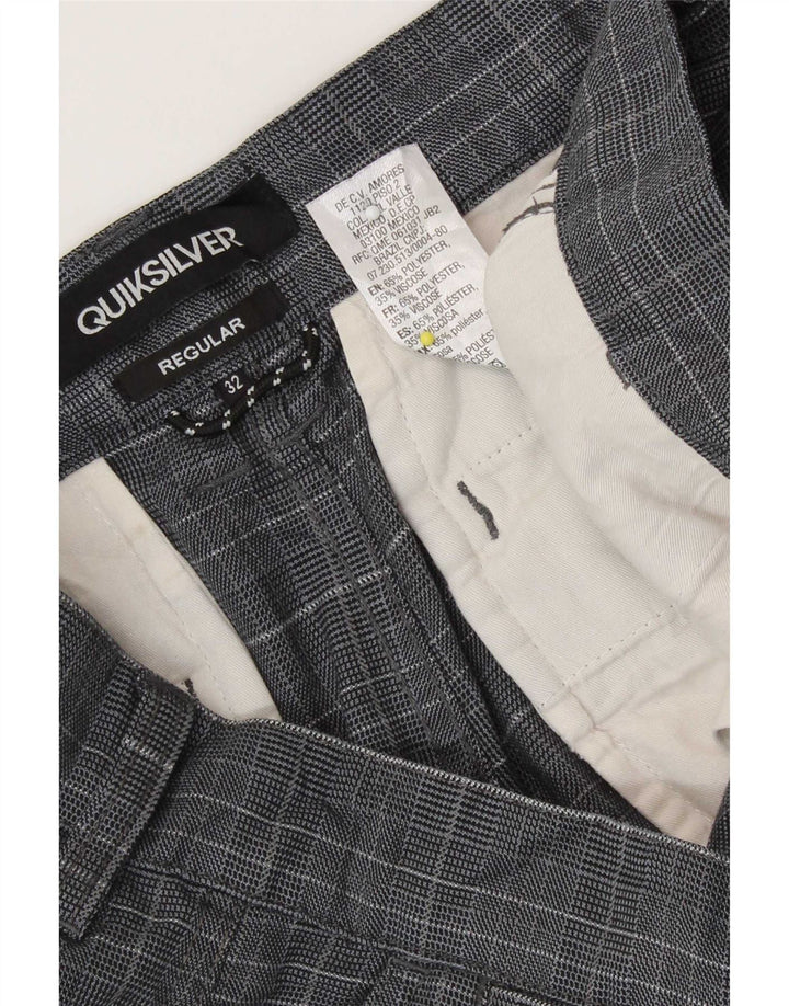 Shorts Quiksilver Masculino Regular Chino W32 Poliéster Xadrez Médio Azul Marinho