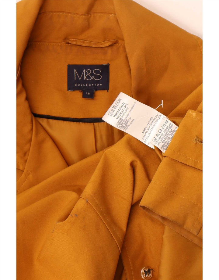 Casaco impermeável masculino Marks & Spencer Reino Unido 16 grande poliéster laranja