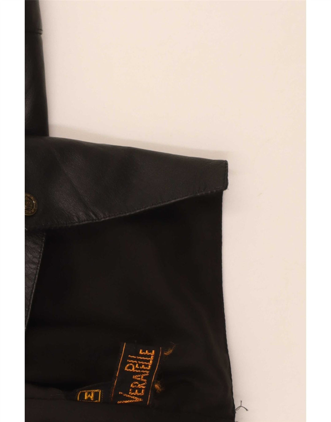 Colete de couro masculino vintage médio preto