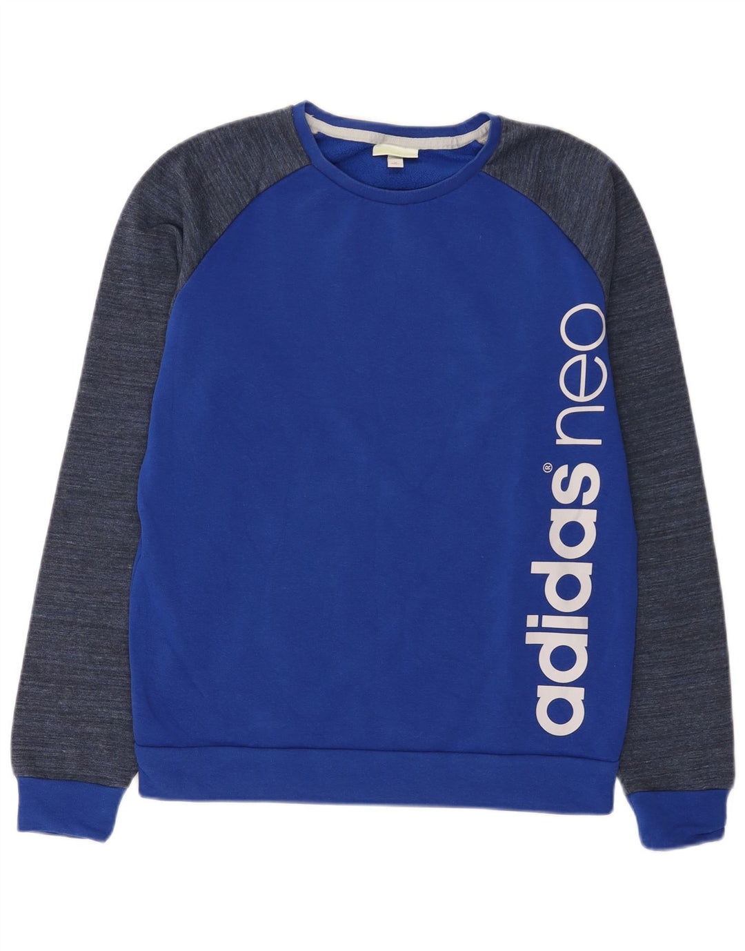 Adidas masculino neo gráfico moletom jumper médio azul colorblock algodão
