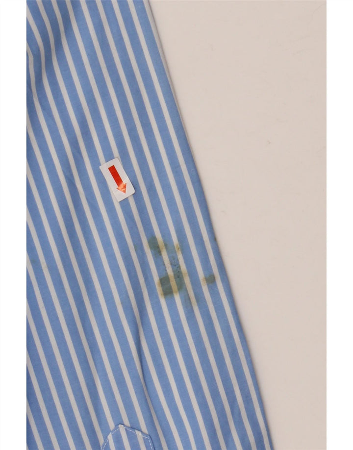 Camisa masculina TOMMY HILFIGER de algodão listrado azul médio