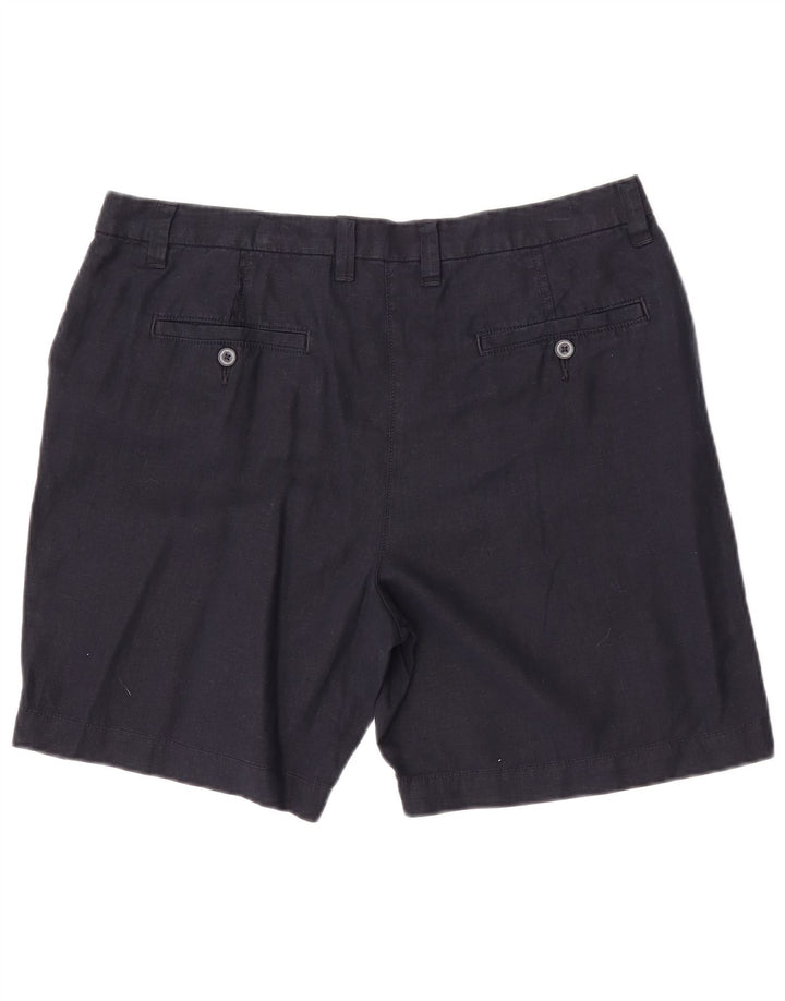 Shorts chino feminino Marks & Spencer Reino Unido 14 grande W34 linho azul marinho