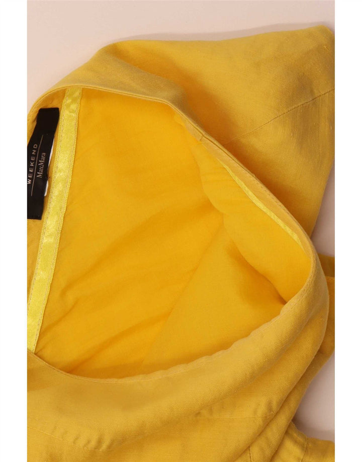 Max Mara Vestido feminino de fim de semana em linha A UK 14 Médio Amarelo