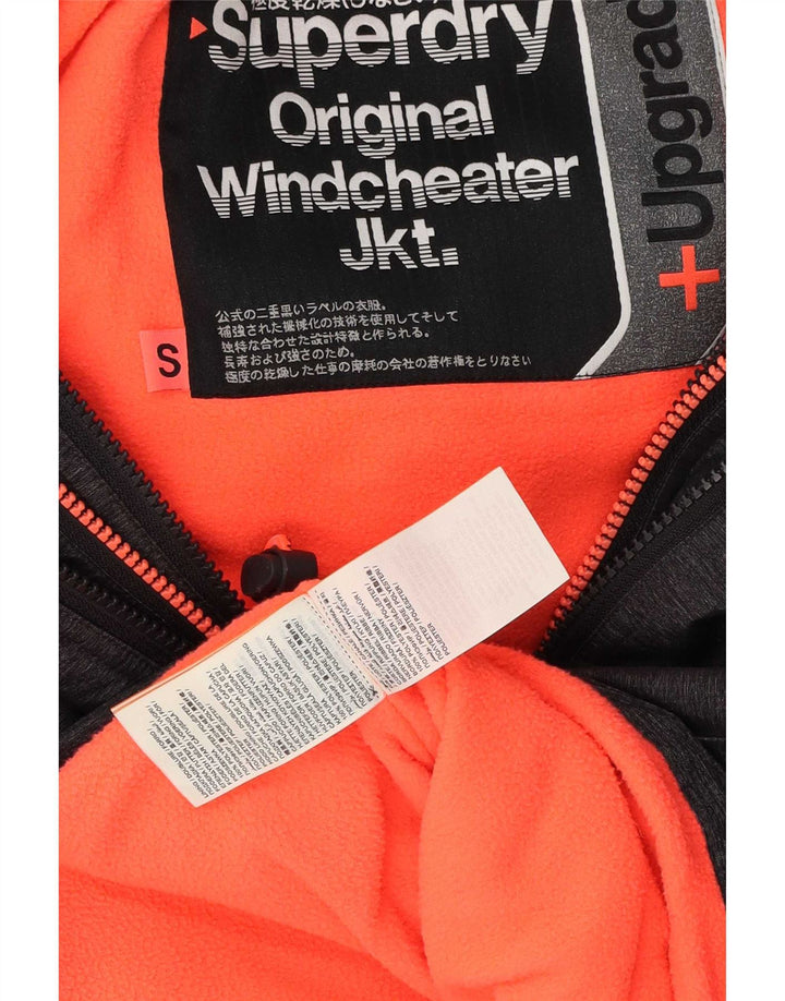 Jaqueta corta-vento feminina Superdry com capuz e blusão UK 10 pequeno cinza