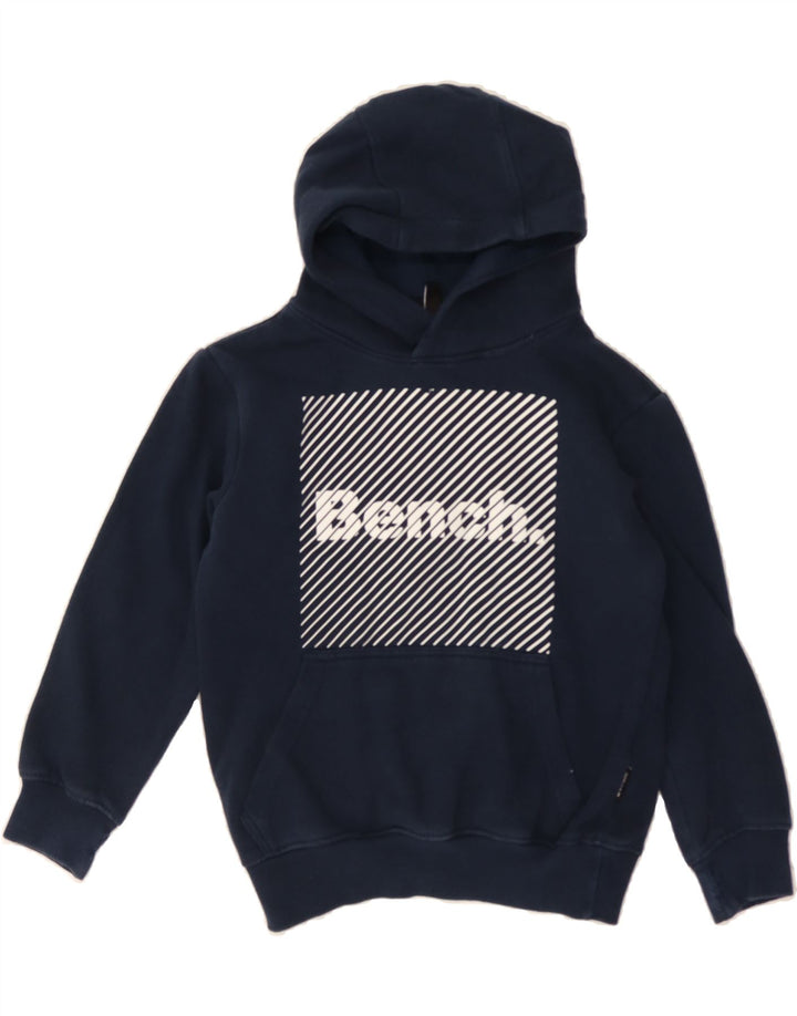 BENCH Boys Graphic Hoodie Jumper 7-8 Years Navy Blue Cotton Vintage Bench and Second-Hand Bench from Messina Hembry 