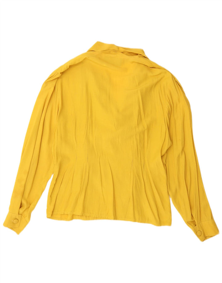 Blusa feminina vintage UK 14 viscose amarela média